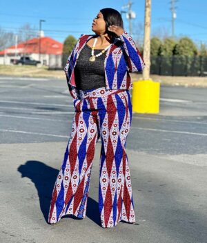 Ada Abstract Women African Pants Suit