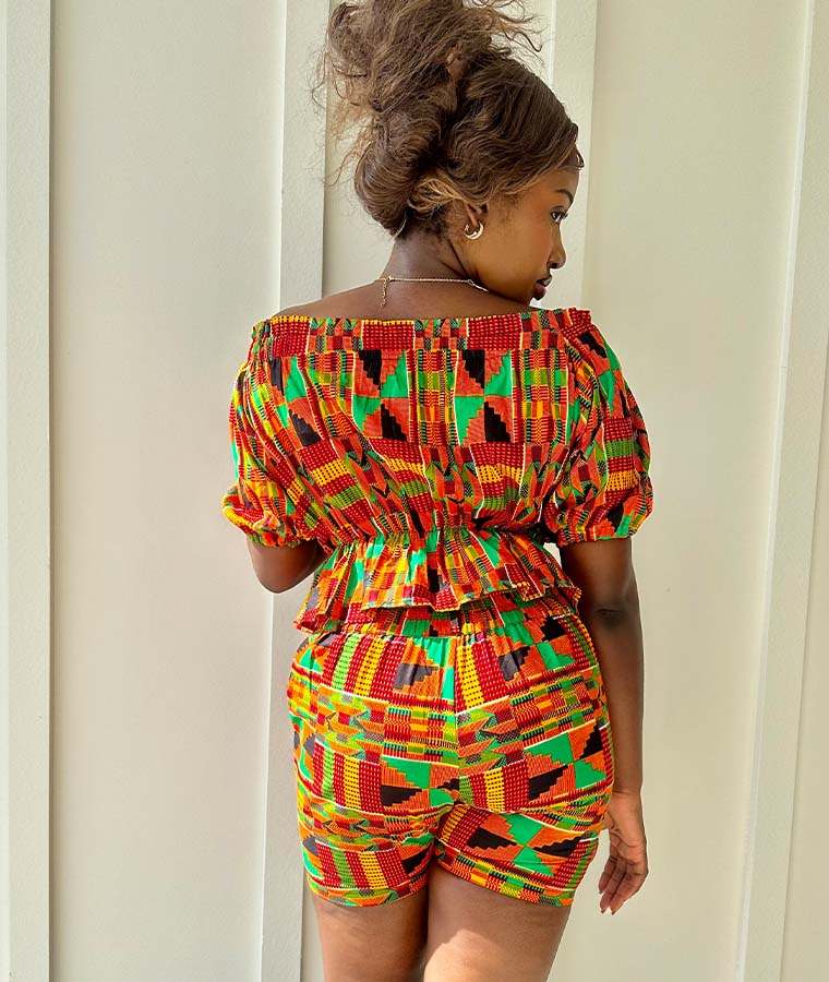 Ami Kente Print Top and Pant Set for Women