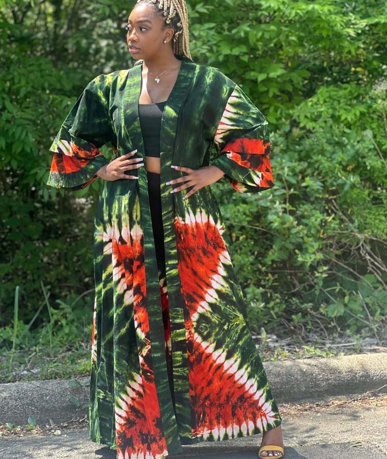 African Print And Fugu Accent Kimono