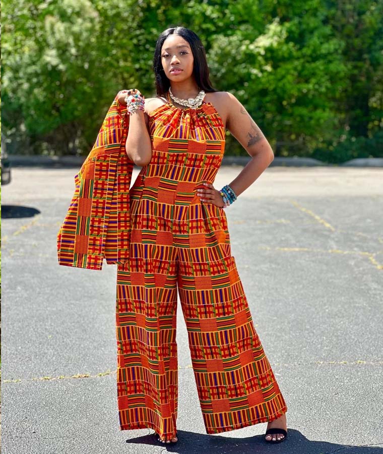 Akorfa Wide Leg Plus Size Jumpsuit With Jacket Dressafrika