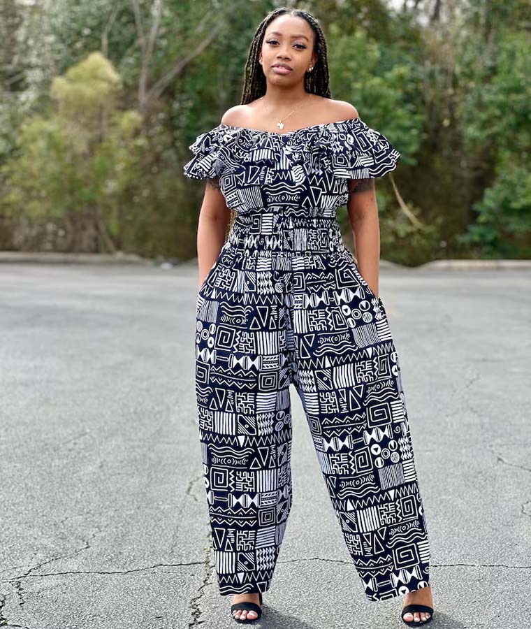 Adoma African Print Jumpsuit