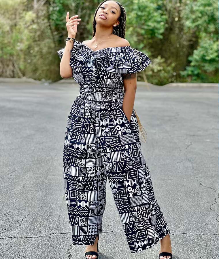 Adoma African Print Jumpsuit