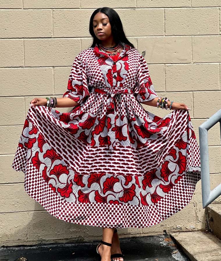 Fatou Traditional African Print Maxi Gown