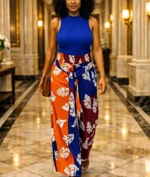 Handmade African Print Wide Leg Palazzo Pants
