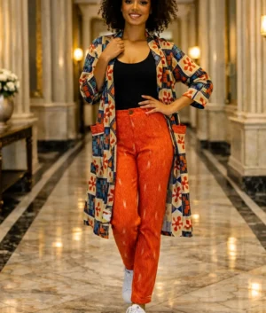 Hand-Block Printed Cotton Kimono Jacket