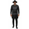 Item 101 Men’s Modern Black Senator Wear – Two-Tone Long Sleeve Kaftan Set