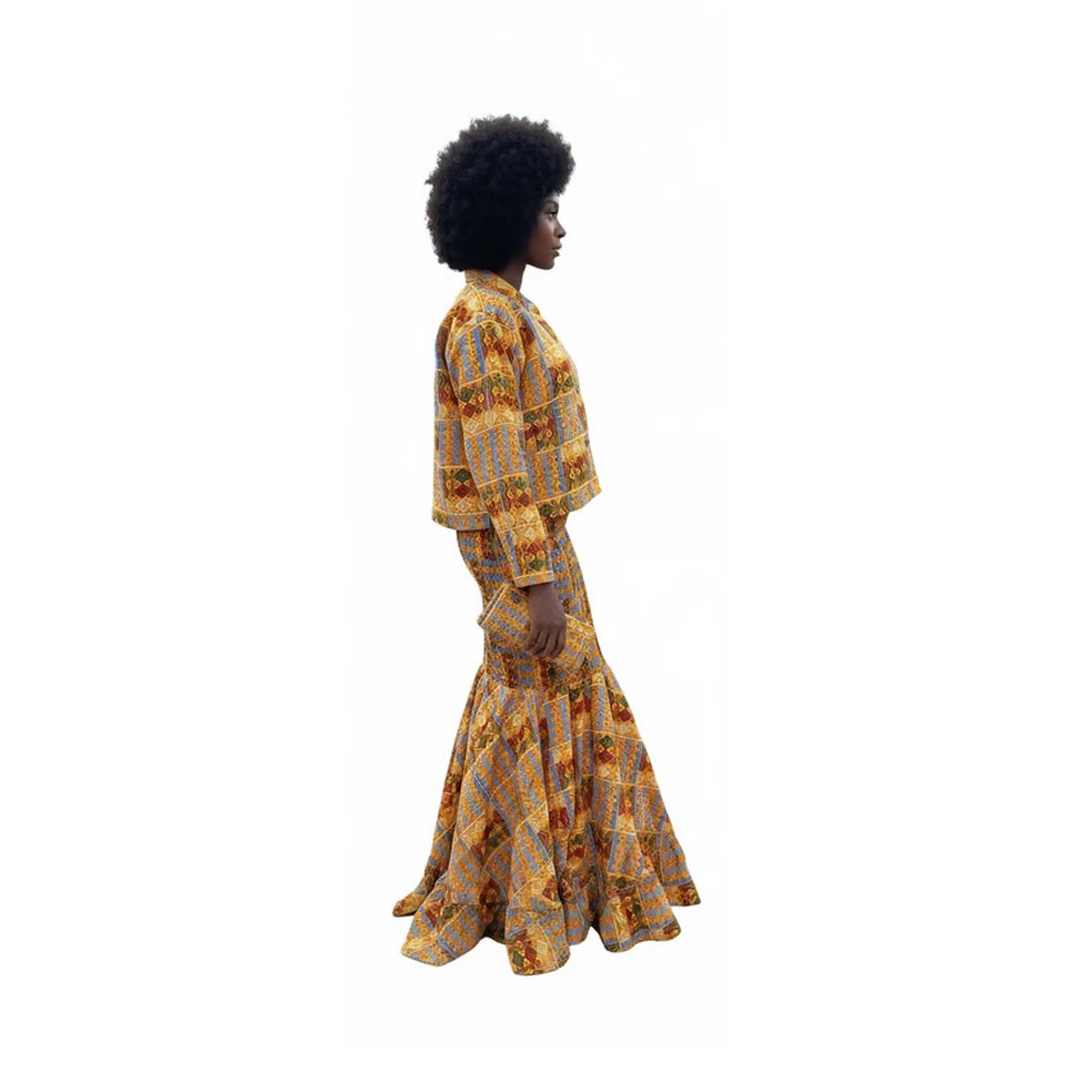 Abena Kente Print Two-Piece Skirt Set - Image 2