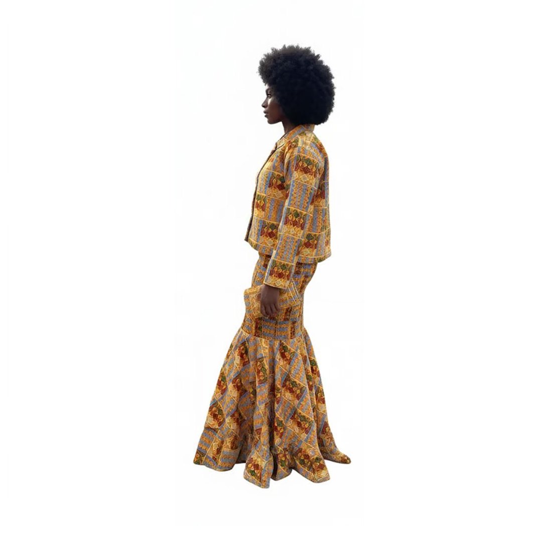 Abena Kente Print Two-Piece Skirt Set - Image 3
