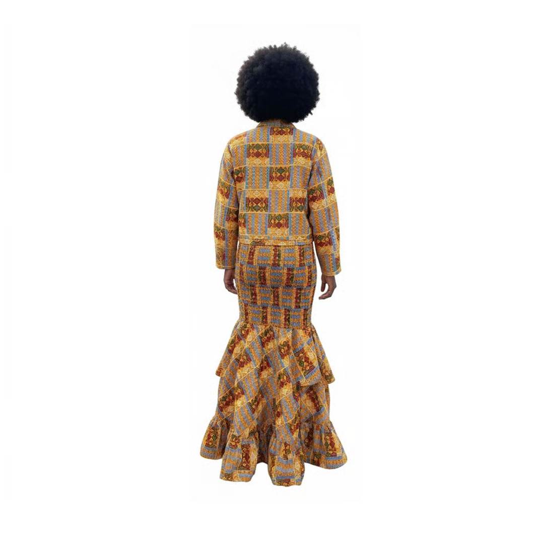 Abena Kente Print Two-Piece Skirt Set - Image 4