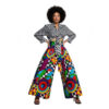 Item 127 Women’s High-Waisted Wide Leg African Print Trousers