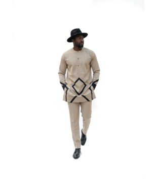 Premium Khaki & Black Geometric Design