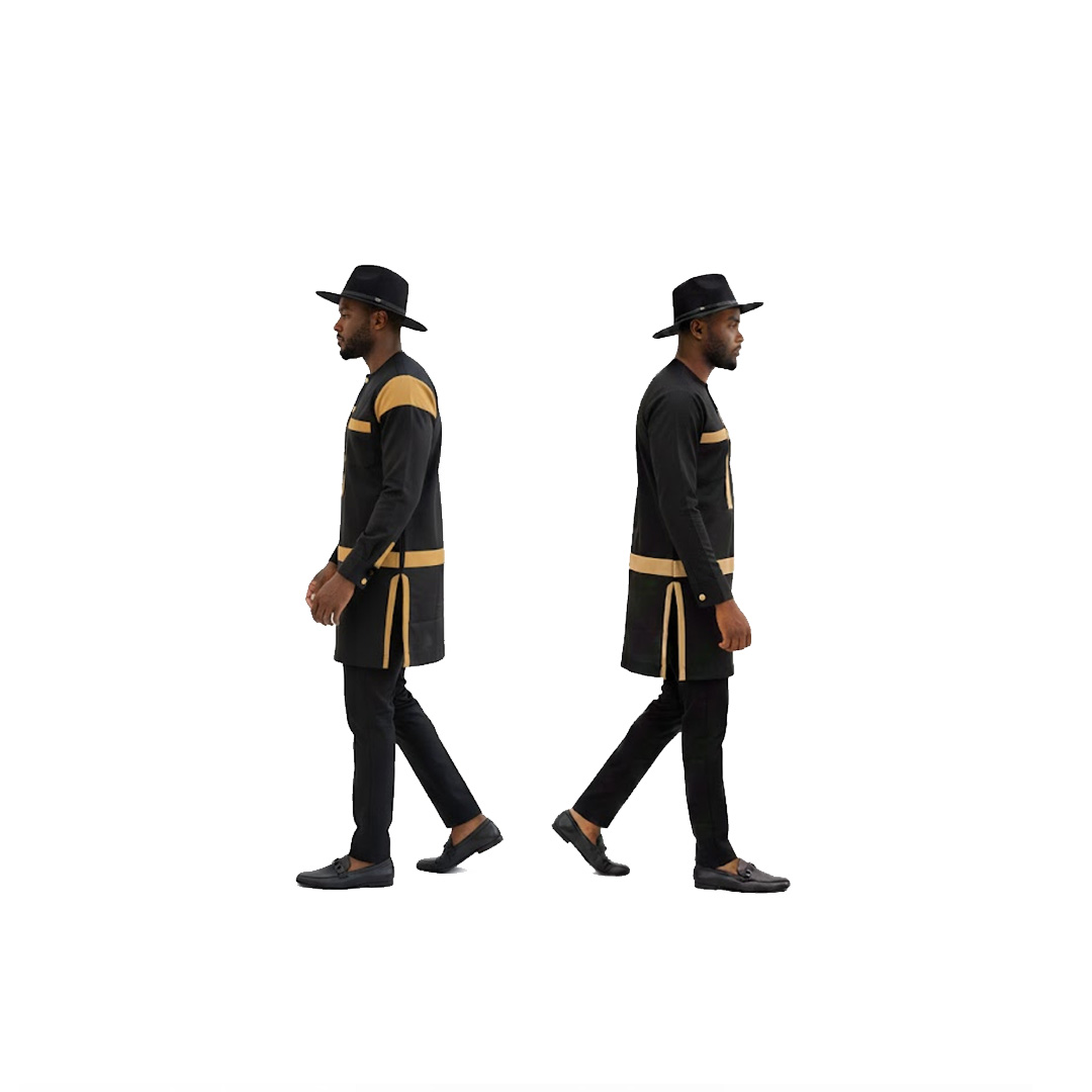 Black and Gold African Dashiki Kaftan