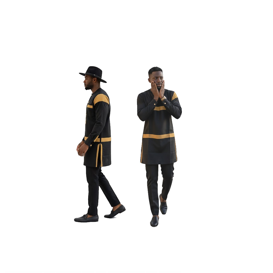 Black and Gold African Dashiki Kaftan