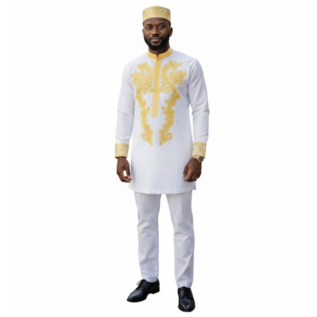 Men's African Embroidery Dashiki Suit