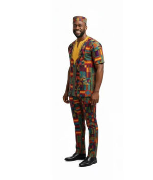 Men’s Kente Print African Dashiki Set