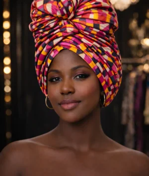 Pink Geometric Ankara Wrap