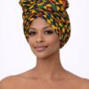 Green and Gold Kente Print Headwrap Green and Gold Kente Print Headwrap