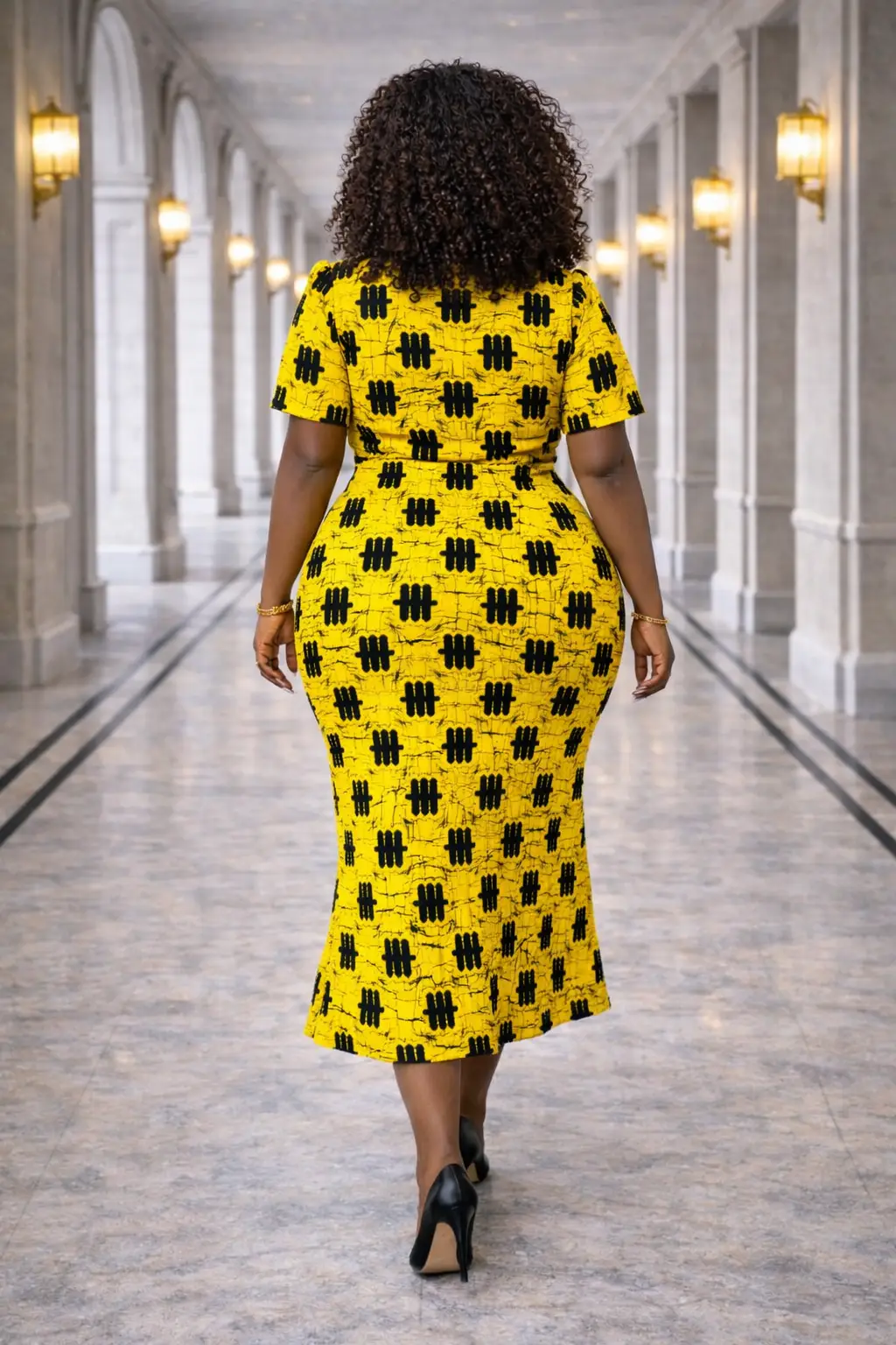 Yellow Ankara Midi Dress & Bolero Set 2 Yellow Ankara Midi Dress & Bolero Set - Image 2