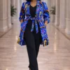 Blue Ankara Print Kimono Jacket - African Blazer Blue Ankara Print Kimono Jacket