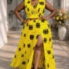 2026/03/45396.jpg Yellow Batik Crop Top and High-Slit Maxi Skirt Set