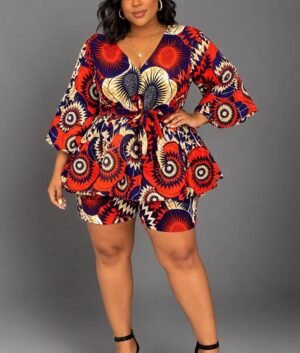 Vibrant Floral Wrap & Shorts