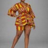 2026/03/46896.jpg African Print Wrap Top and High-Waist Shorts Set