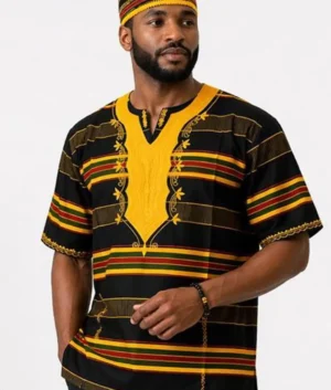 Kofi Heritage African Print Dashiki Shirt