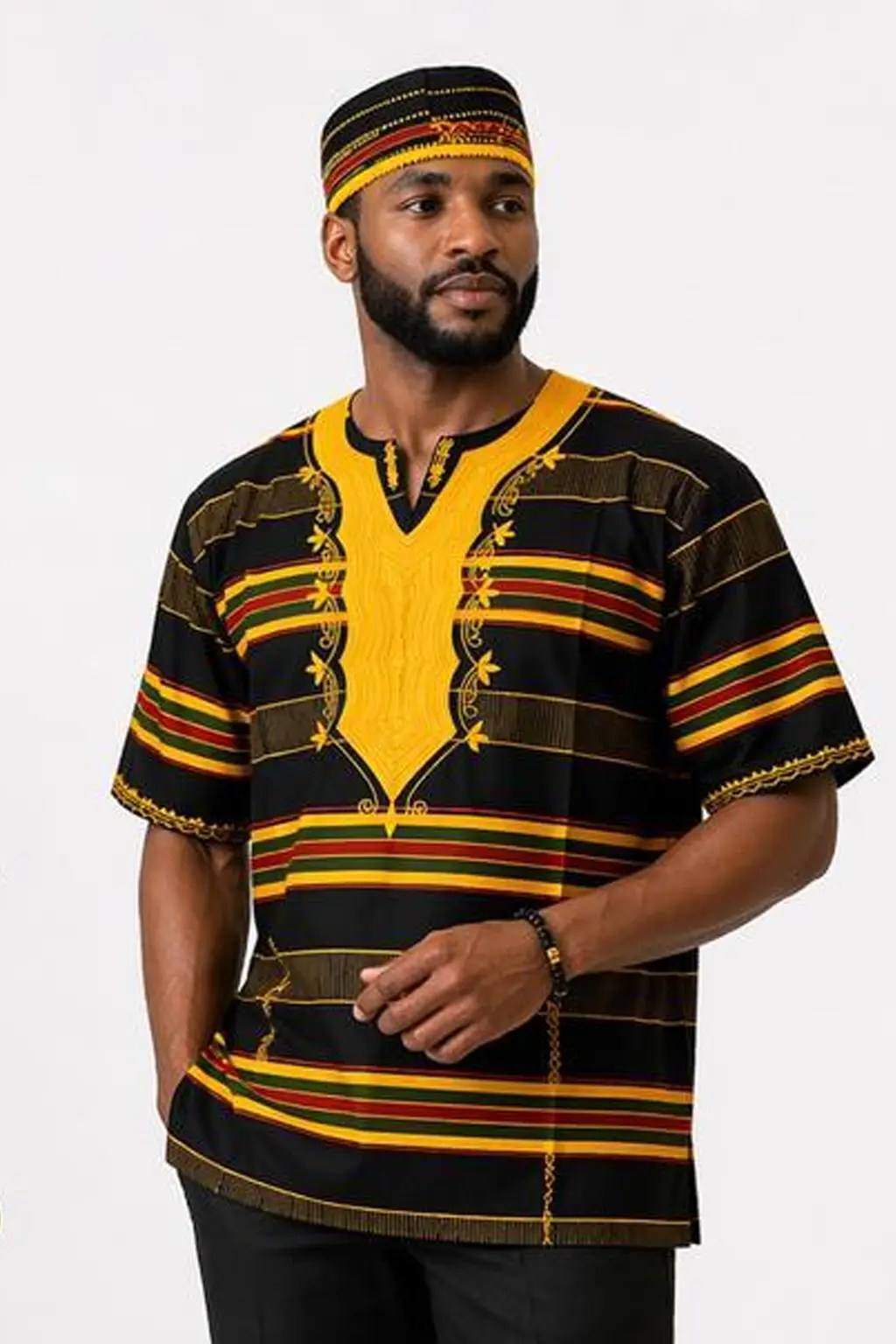 Kofi Heritage African Print Dashiki Shirt
