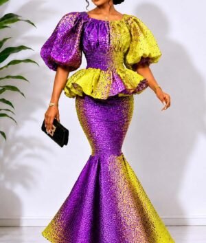 Women's Purple African Print Dress