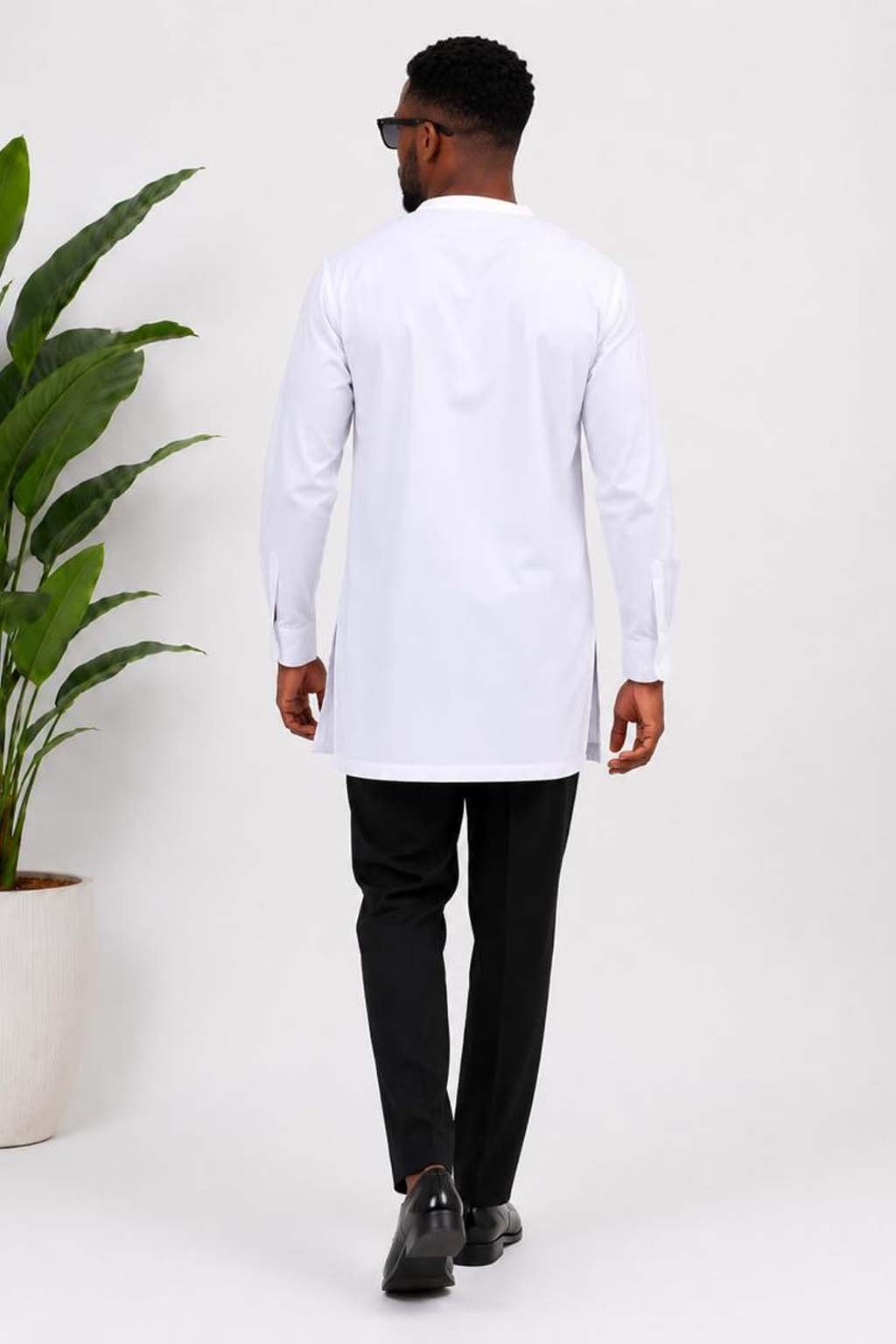 Men's White African Print Kaftan Suit 3 Men's White African Print Kaftan Suit - Image 3