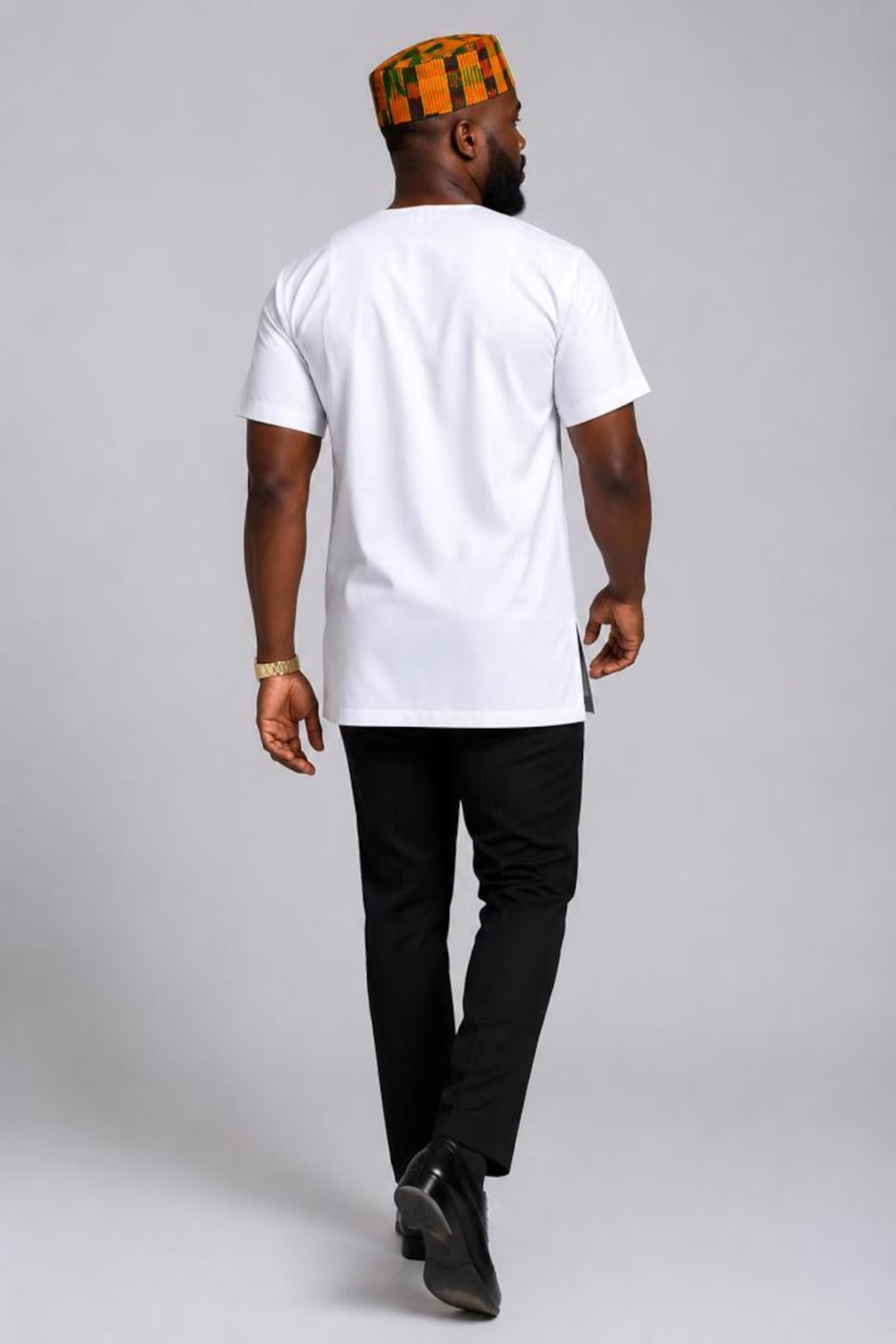 White Kente Patchwork African Print Shirt 5 White Kente Patchwork African Print Shirt - Image 5